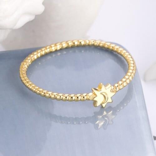 Fashion Moon Star Finger Rings For Women Adjustable Silver Color Wedding Ring Jewelry Girl Gifts Bohemian Accessories