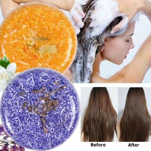 1 Pcs Silicone-Free Shampoo Soap Hair Softening Black Shampoo Ginger Lavender Jasmine Polygonum Shampoo Soap Hair Cleansing
