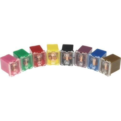 100pcs Mini Square Fuse 20A 30A 40A 50A 60A Set Automotive Car Fuse with Plastic Box Assortment Auto Fuse