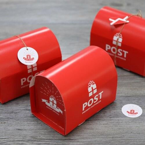 12.5*8*9.5cm Red Post Box Cups Cake Cupcake /cupcakes Macaroon Box/boxes 20pcs Wholesale