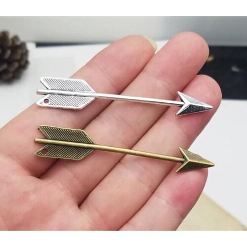 15pcs/lot--65x12mm, Antique bronze/silver plated arrow Charms,DIY supplies,Jewelry accessories