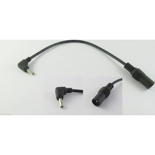 2pcs CCTV DC Power Adapter Cord Cable 5.5x2.1mm Female To Right Angle 3.5x1.35mm Male 21cm
