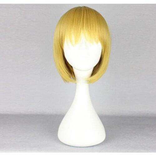Anime Attack on Titan Cospaly Hair Armin Arlart Cosplay Headwear Yellow Color Attack on Titan Cosplay Costumes Hair Accessories
