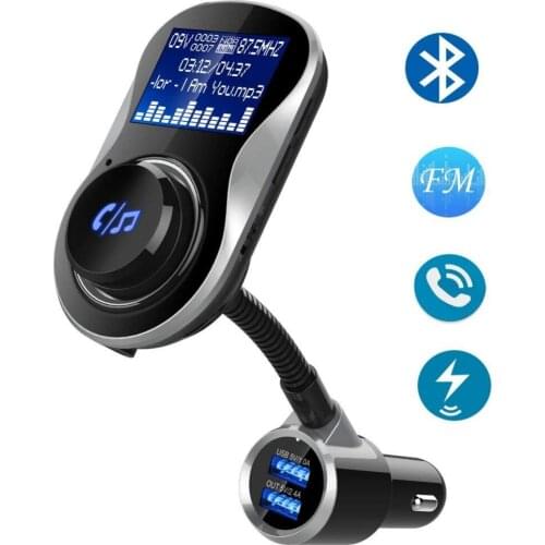 Bluetooth FM usb adapter for Car, HIPPIH Wireless FM Transmitter Receiver, Dual USB Car Charger, Car Radio Adapter free shipping