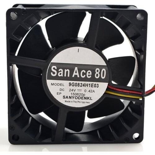 FOR Sanyo 9G0824H1E03 8038 24V 0.42A 3 Wire Cooling Fan