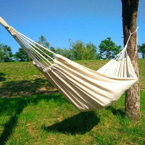 Double Hammock Outdoor Rollover Prevention Camping Canvas Hanging Swing Bed for Patio Travel Hiking