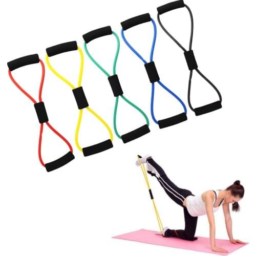 Resistance Bands 8 Word Chest Developer Expander Rubber Latex Elastic Bands Stretch Yoga Training Fitness Exercise Equipment