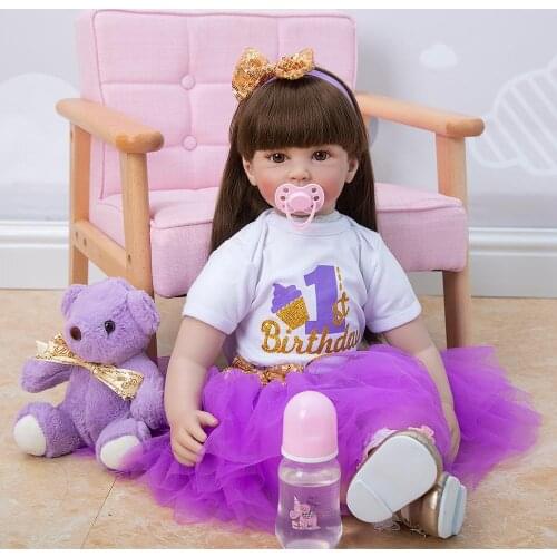 KEIUMI 24 Inch 2020 New Fashion Reborn Babie Princess Doll Baby Girl Alive Reborn Baby Doll Cloth Body For Christmas Gift