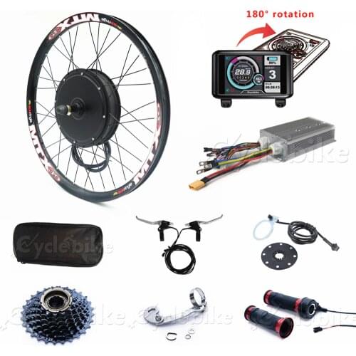 80KM/H Electric Bike Kit 72V 3000W Rear Wheel Motor Electric Bicycle Conversion Kit with TFT colorful display
