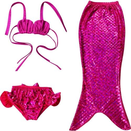 2021 New Girls Mermaid Swimming Clothing Suit 3pcs Mermaid Tails Swimmable Children Costume Swimsuit For Girls