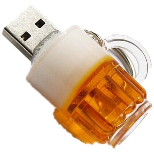 Cute Waterproof Beer Mug Model Flash Drive 256GB 2.0 Usb Flash Drive 32GB Pendrive 4GB 8GB 16GB Pen Drive 64GB 128GB Memory Card