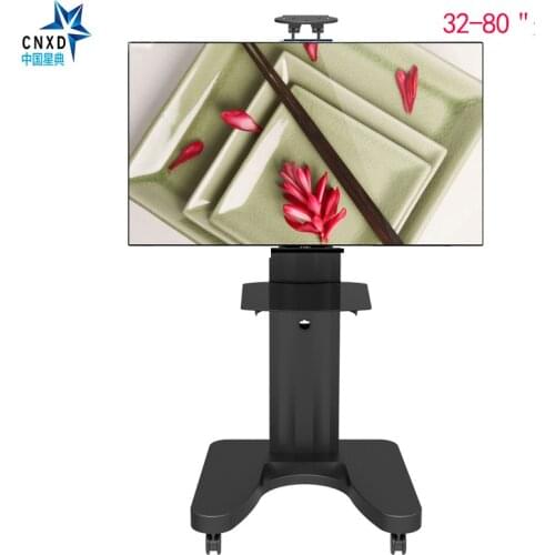 Mobile TV Carts Movable Floor Stand with Mount and DVD Shelf LCD LED Flat Screen TV Table Trolley fits 32" to 80"