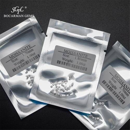 Bocarman GRA 0.8mm-2.8mm Loose Moissanite diamond Round small size drill small stones Fire white GRA The factory wholesale