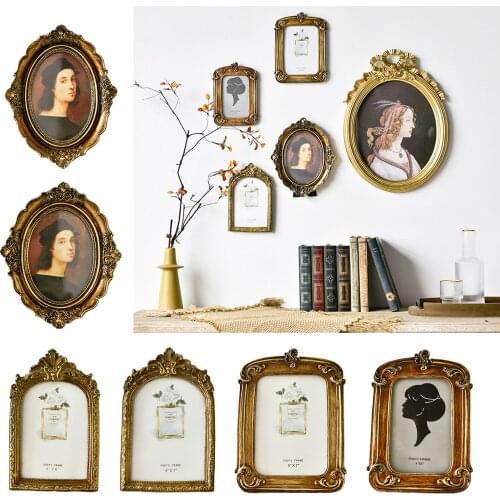 2021 NEW Antique Picture Frame Embossed Vintage Photos Photo Holder Ornate Frames Photo Frame Resin Decorative Picture Frame