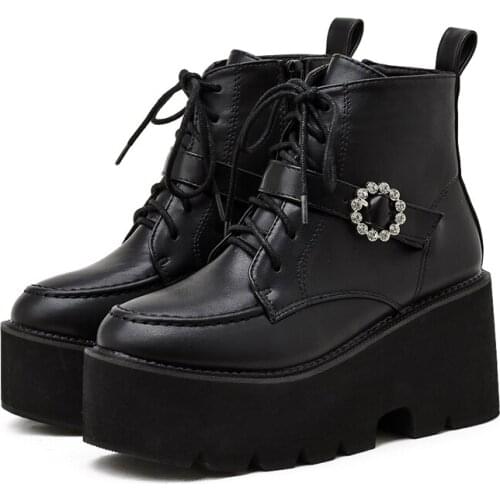 New fashion Women black ankle Boots motorcycle Boots Female Autumn Winter Shoes demonia boots botas militares Mujer LJB211-1