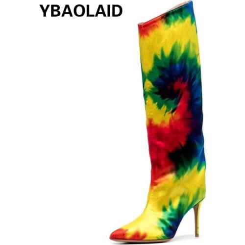 New Autumn and Winter Cowhide Snake Print Print Side Zipper Boots Pointed Toe Oblique Print Stiletto High Heel Martin Boots