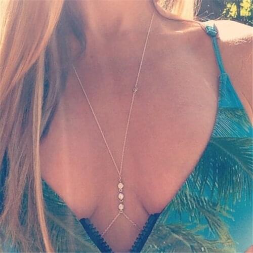 The New Simple Style Beach / Party Necklace with Belly Body Chain Fashion Sexy Copper Sequins Body Jewelry for Women