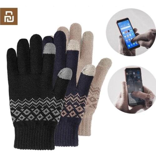 Youpin FO Touch Screen Gloves Winter Warm Velvet Cycling Motorcycle Glove Full Finger Gloves gift