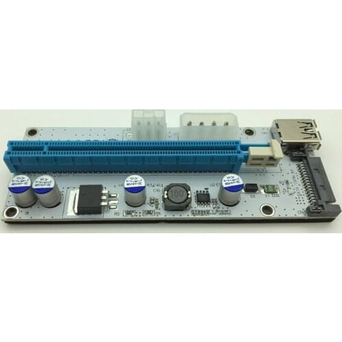 Riser Card VER008S 3 in 1 Molex Power 60CM LED PCI-E Riser Card 4pin 6pin Sata PCI-E 1x to 16x for Antminer Bitcoin Miner Mining