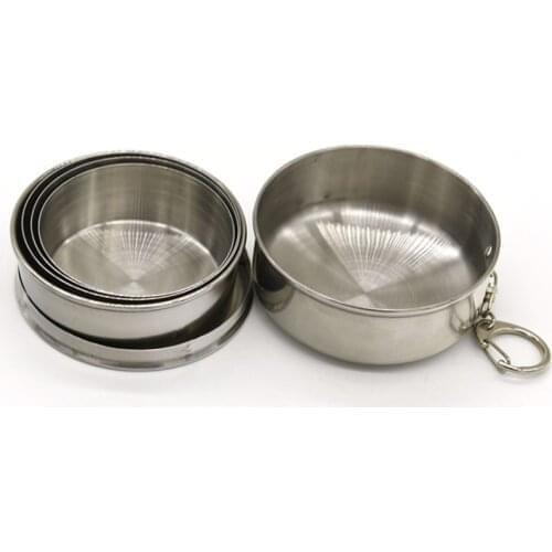 Stainless Steel Wine Glasses Portable Beer Key Chain Outdoor Cup Camping Whiskey Travel Set