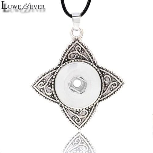 Hot Metal Fashion Interchangeable Flower Crystal Ginger Necklace 028 Fit 18mm Snap Button Pendant Charm Jewelry For Women Gift