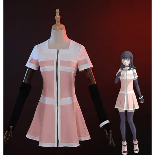 Pre-sale Akudama Drive Cosplay Costumes Women Ordinary Person Cosplay Pink Zipper Dress For Girls Halloween Anime Disfraz