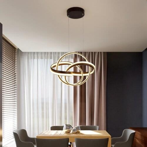 Nordic style modern lustre living room decoration pendant lights led bedroom circle hanglamp ring light for bar dining room