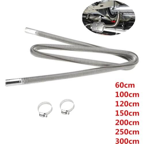 60-300cm Air Parking Heater Stainless Steel Exhaust Pipe Tube Gas Vent Fit Air Diesels Parking Tank Car Heaters Accessories