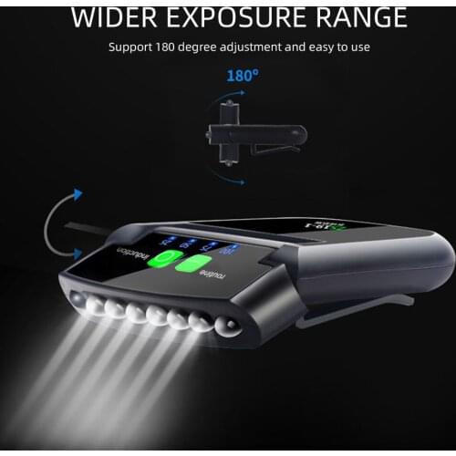 USB Sun Visor LED Light With Battery 2 Clip Cap Light Intelligent Sensor Light 180° Rotatable Headlight Running Fishing Lamp