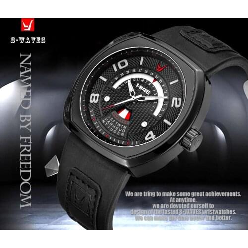 SWAVES Week Watch Men Leather Sports Casual Wristwatch Mens Clock Waterproof Unique Fashion Complete Calendar Relogio Masculino