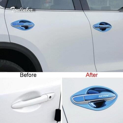 Tonlinker Cover Case Sticker for MAZDA CX5 2017-18 Car Styling 16 Pcs Stainless steel The Door handle decoration Cover stickers
