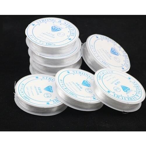 UPGFNK 1Roll Transparent Elastic Crystal Line Beading Cord String Wire Thread For DIY Bracelet Jewelry Making findings 0.4-1.2mm