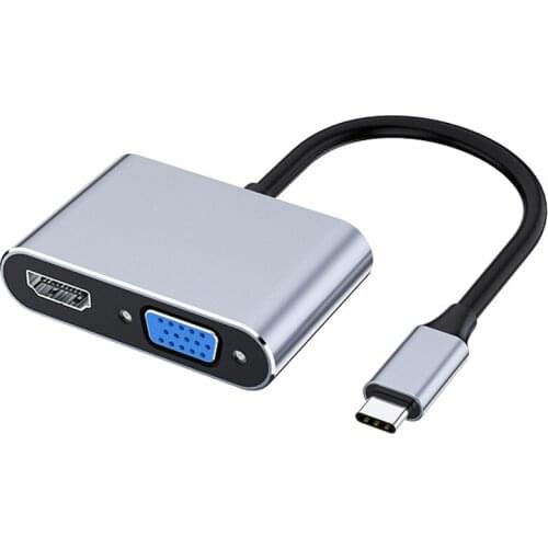 USB C to HDMI VGA Multiport Adapter 4K Type C USB-C HUB Video Projectors Converters Port Adaptor for Pro