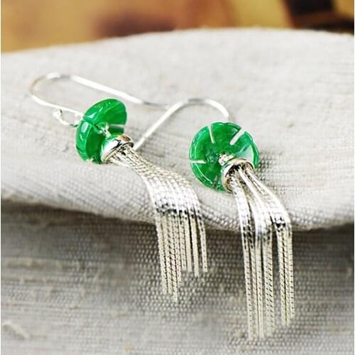 2018 Direct Selling Anniversary Brinco Hot Sale Natural Long Tassels Earrings Pure 925 Sterling Fine Jewelry For