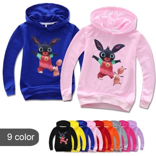 2-16Y 2021 Fall Clothes Boys Hoodies Kids Fan Bing Rabbit Hoodie Girls Hooded Sweatshirt Baby Long Sleeves Pullover Outwear