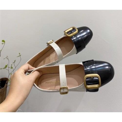 MOLAN Brand Designer 2021 New Fashion Luxury Golden Buckle Socofy Women Spring Flats Shoes Square Toe Lady Loafers Korean Shoes