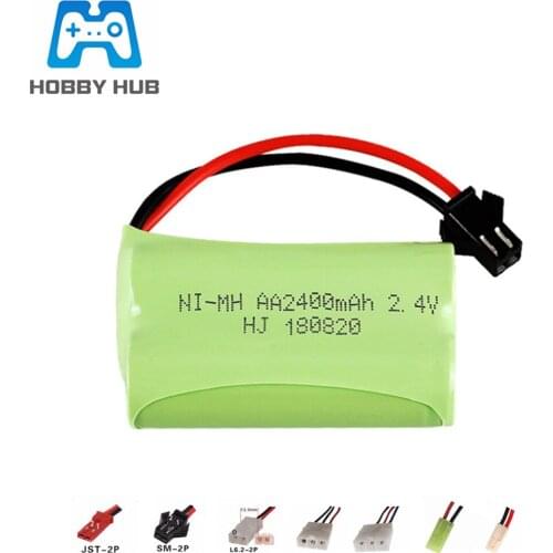 HOBBY HUB 2.4v 2400mAh NiMH Battery For Rc toys Cars Tanks Robots Gun Ni-MH AA 700mah 2.4v Rechargeable Battery 1Pcs