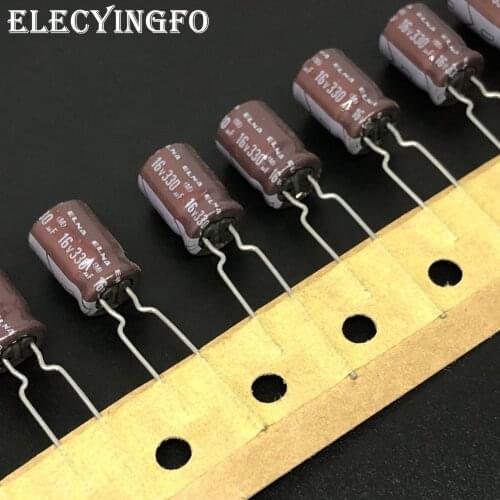 10pcs/100Pcs 330uF 16V330UF ELNA RA2 Series 8x11.5mm 16V330uF Audio Capacitor Brown