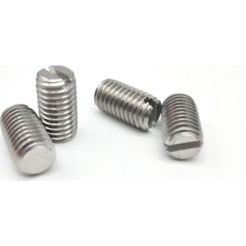 10pcs M1.4 304 stainless steel Slotted flat end grups screw one word headless grup set bolts stop payment bolt GB73 2mm-6mm long