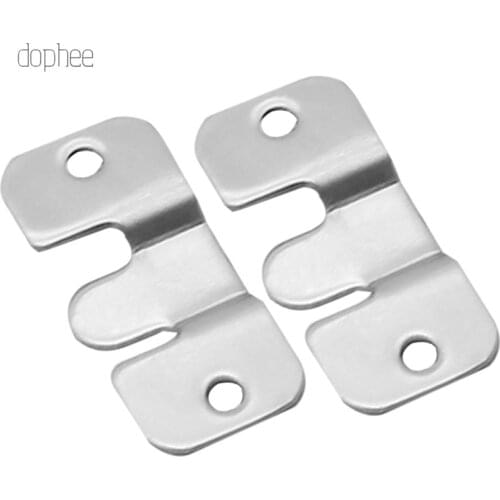Dophee 2pcs furniture connecting piece hanging buckle iron bed hanging hook buckle mirror frame insert fittings 43*19mm 53*30mm