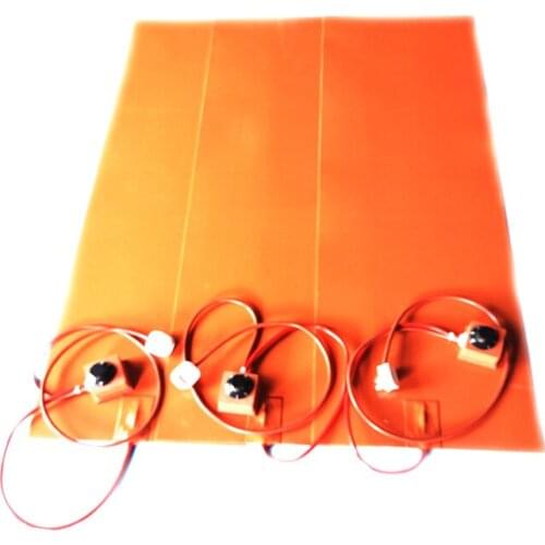 230V 2160W 400*1200*1.5mm Silicone Rubber Heater with dial thermostat on wire 1000mm lead wire