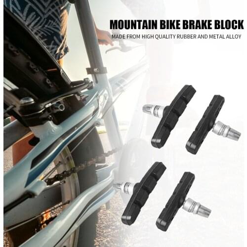 4pcs/set MTB Bicycle V-brake Shoes Pads Mountain Bike Brake Block Durable Rubber Outdoor Anti-resistance Repairing Elements