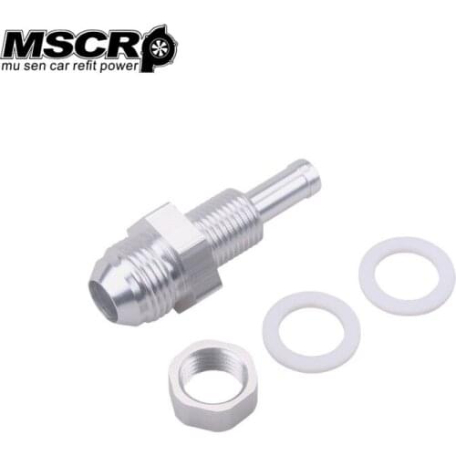 Aluminum 8AN Male Flare Bulkhead To 3/8 Hose Barb Fuel Tank Fitting