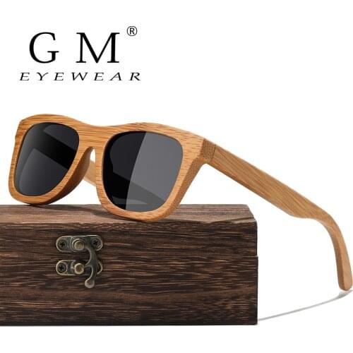 GM Brand Design Polarized Wooden Sunglasses Handmade Natural Bamboo Frame Eyewear S1725