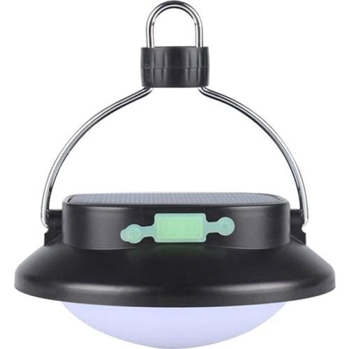 Black Solar Powered or USB Charging LED Portable Camping Tent Umbrella Night Light Lamp Lantern Outdoor Camping Hiking