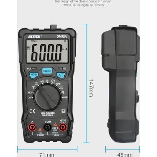 MESTEK Digital Multimeter 6000 Counts High Speed Auto Range Tester Intelligent NCV True RMS Temperature Universal Multimetro