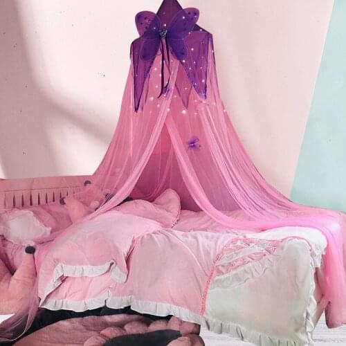 Kid Baby Bed Canopy Bedcover Mosquito Net Curtain Bedding Romantic Baby Girl Round Dome Tent Cotton