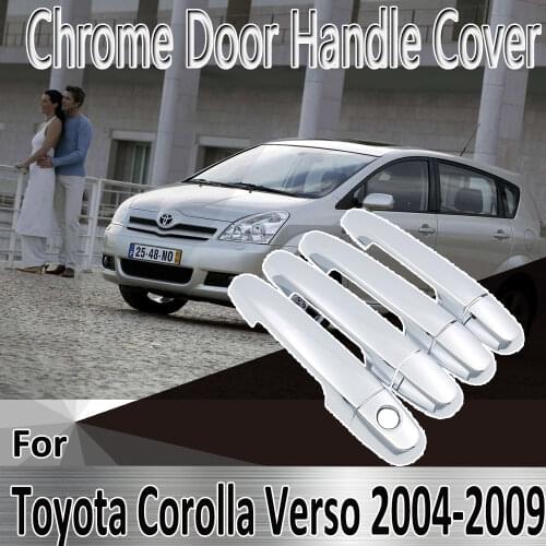 For Toyota Corolla Verso AR10 2004~2009 Styling Stickers Decoration Chrome Door Handle Cover paint Refit Car Accessories
