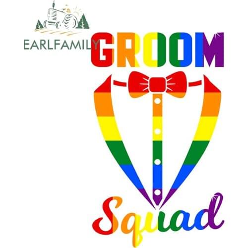 EARLFAMILY 13cm x 7.9cm For Gay Bachelor Party Lgbt Motorcycle Car Stickers Auto Air Conditioner Decal Waterproof for VAN JDM RV