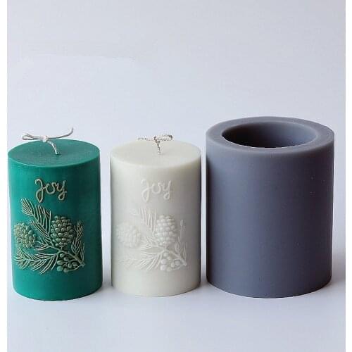 Creative Cylindrical Candle Mold for Candle Making Means Harvest Pine Cone Relief DIY Material for Blessing Aroma candle Mold